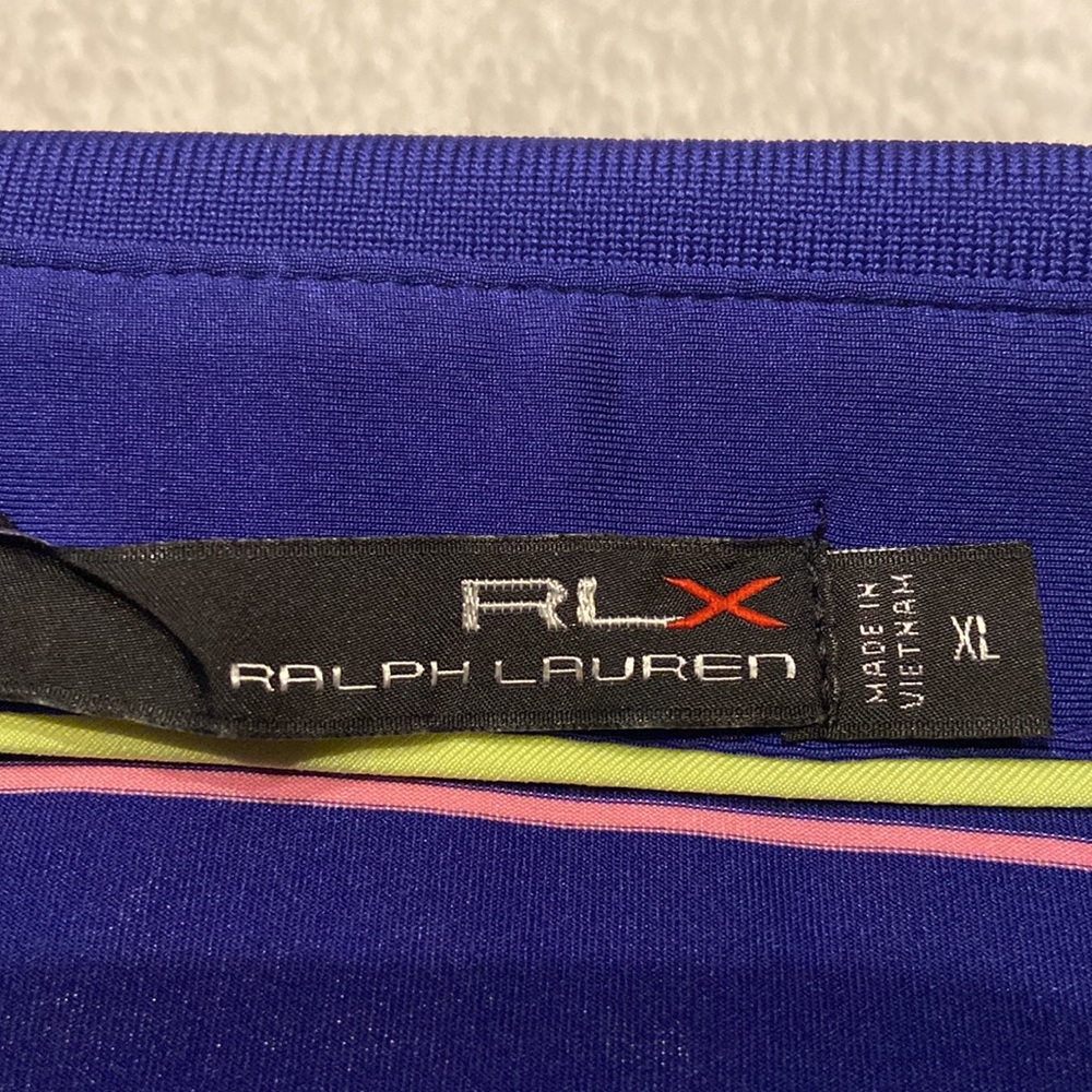 RLX RALPH LAUREN Size XL RRC (Rolling Rock Country Club) 4 Button Striped Polo - Picture 3 of 8